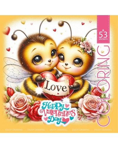 Розмальовка на 8 аркушів з наліпками на скобі 20х20 см, ТМ Мандарин