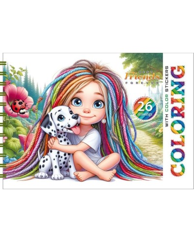 Розмальовка на 12 аркушів з наліпками на спіралі 15х21 см, ТМ Fresh