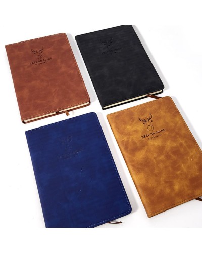 Блокнот А5 на 98 аркушів у клітинку з обкладинкою зі шкірзаму, ТМ Leader