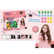 Набір перукаря: 18 бігуді-спіралей, гребінець з люстерком, шпильки, гачок, у коробці 20,5х15х3,5 см