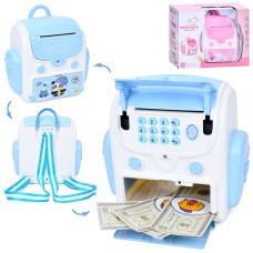 Банківський термінал-рюкзак 18,5х17х9,5 см музичний з кодом та звуком, затягує купюри, на батарейці, в асортименті, у корробці 29х