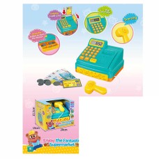 Касовий апарат 16 см зі світлом та звуком: калькулятор, сканер, гроші, картки, на батарейці, у коробці 20х15,5х15 см