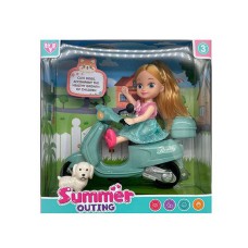 Лялька 15 см з мотоциклом 18 см та песиком 5 см, у коробці 22х22,5х7,5 см