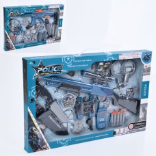Іграшковий набір зброї «Поліція»: іграшковий автомат 42 см з 5кулями-присосками, наручники, ніж, рація, жетон, свисток, бінокль, в асортименті, у коробці 55х35,5х4,5 см