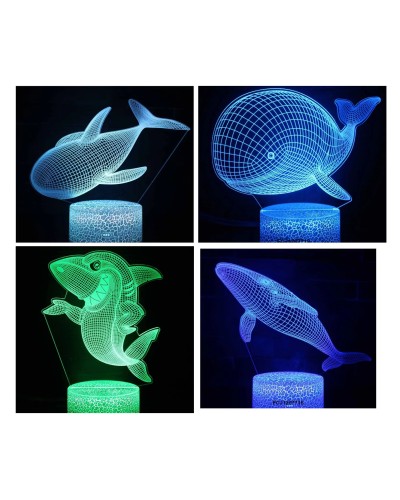 Нічник-світильник «Морські мешканці» 16 см з різнокольоровим світлом та USB, працює від батарейки чи від мережі, в асортименті, у коробці 21х15х5,5 см