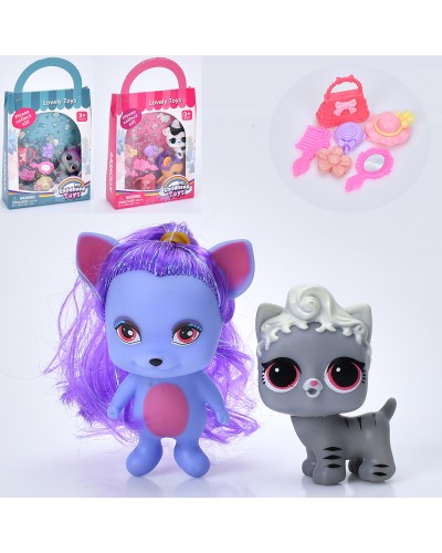 Ігровий набір «VIP»: 2 тваринки по 6 см з аксесуарами, в асортименті, у пакеті 15х26х5 см