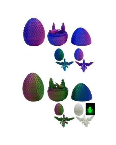 Антистрес «Дракон» 11 см шарнірний у яйці 10 см з 3D-друком та декором, в асортименті, у пакеті 10х7х7 см