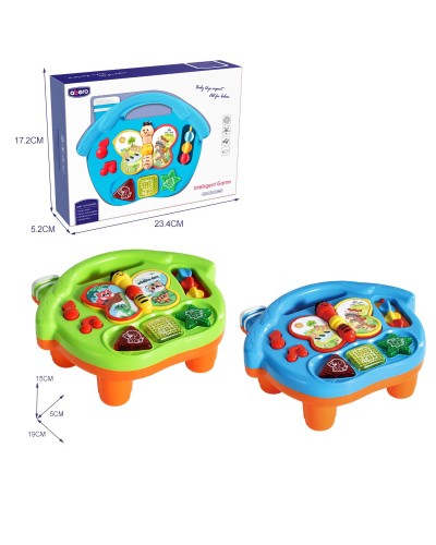 Центр розвиваючий «Метелик» музичний з ігровою панеллю 19х15х8 см світлом, англійською озвучкою та рухомими деталями, на батарейці, в асортименті, у коробці 23,5х17х5 см