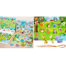 Вкладиші-шнурівка «Впізнай звірятко» з 18 елементів, під слюдою 29,8х22,3х0,5 см