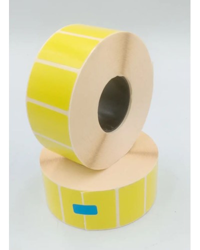 Етикетка 39х40 мм, жовта 1000 штук, в рулоні