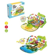 Килимок для немовлят 71х44 см музичний зі світлом, дугою, 5 підвісками, піаніно, на батарейці, в асортименті, у коробці 38х30х8 см