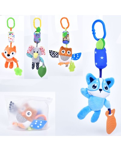 Підвіска-гризунок «Тваринка» від 34 см з брязкальцем, в асортименті, у пакеті 19х17х5 см