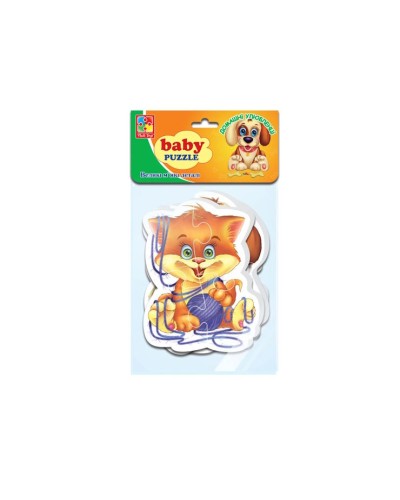 Бебі пазли «Домашні улюбленці»: 4 пазли на 16 елементів, у пакеті 16х26 см, ТМ Vladi Toys