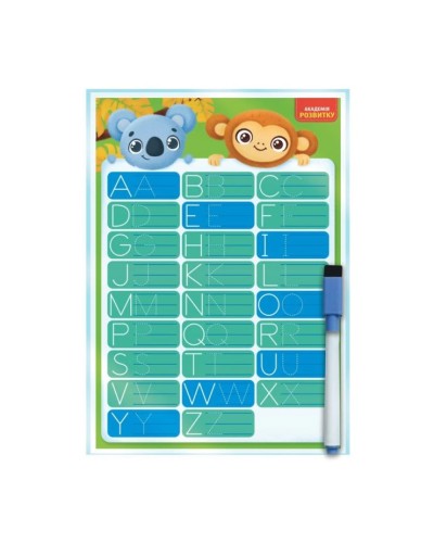 Дошка-тренажер «English» двостороння з маркером, під слюдою 24х2х33,5 см, ТМ Vladi Toys