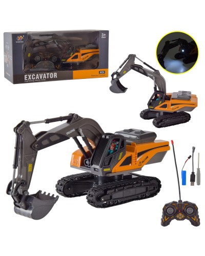 Екскаватор 17х14 см р/к на акумуляторі зі світлом та звуком, у коробці 30,7х14,6х12,5 см