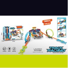 Трек зі свтлом, звуком та 2 машинками, на батарейці, у коробці 57х7,6х37 см