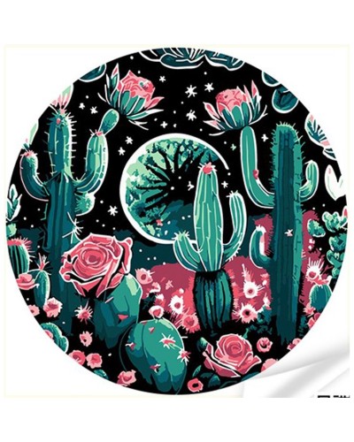 Картина за номерами на вінілі «Кактуси у розквіті» 30х30 см, ТМ Strateg