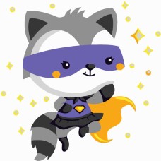 Картина за номерами «Єнот-супергерой» 20х20 см, ТМ Strateg