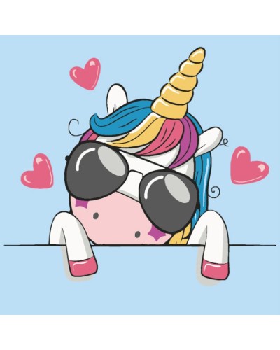 Картина за номерами «Єдиноріг в окулярах» 20х20 см, ТМ Strateg