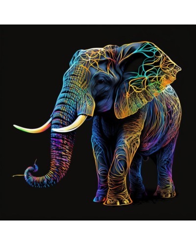 Картина за номерами «Барвисте слоненя» 40х40 см, ТМ Strateg