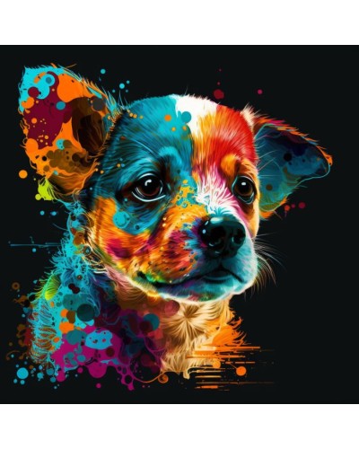 Картина за номерами «Барвисте цуценя» 40х40 см, ТМ Strateg