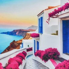 Набір з алмазною мозаїкою «Рожеві вулиці набережної» 30х30 см, ТМ Strateg