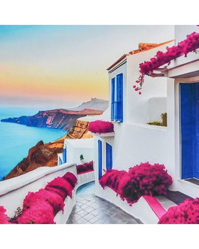 Набір з алмазною мозаїкою «Рожеві вулиці набережної» 30х30 см, ТМ Strateg