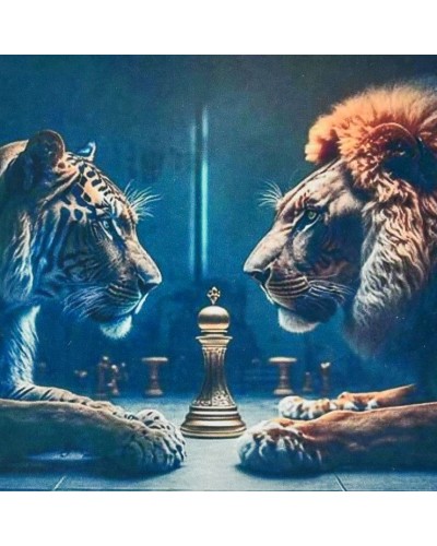 Набір з алмазною мозаїкою «Тигр з левом» 30х30 см, ТМ Strateg