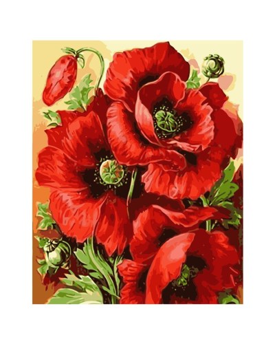 Картина за номерами «Маки» 40х50 см, ТМ Strateg