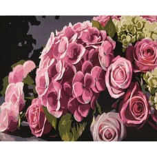 Картина за номерами «Цвітіння в рожевих тонах» 40х50 см, ТМ Strateg