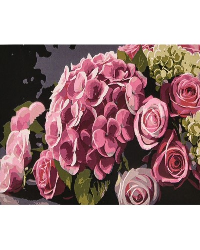 Картина за номерами «Цвітіння в рожевих тонах» 40х50 см, ТМ Strateg