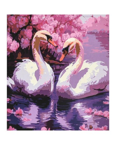 Картина за номерами «Казкові лебеді» 40х50 см, ТМ Strateg