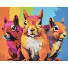 Картина за номерами «Кольорові пригоди білок» 40х50 см, ТМ Strateg