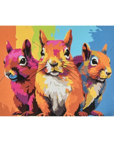 Картина за номерами «Кольорові пригоди білок» 40х50 см, ТМ Strateg