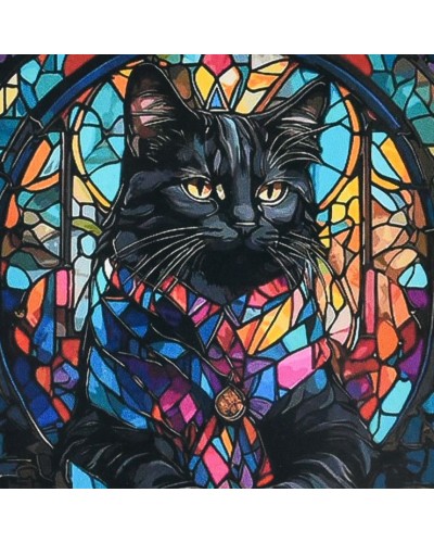 Набір з алмазною мозаїкою «Магія чорного кота» 30х30 см, ТМ Strateg