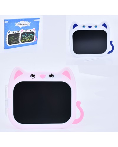 LCD планшет «Кіт» 28х22,5 см 10 дюймів кольоровий з пличкою, на батарейці, в асортименті, у коробці 28,5х23х1см