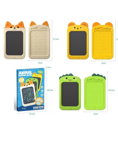 LCD планшет 15,5х26,5 см 8 дюймів кольоровий з паличкою та англійським алфавітом, на батареці, в асортименті, у коробці 19х28,5х1,5 см