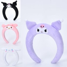 Обідок для волосся «KR» 16,5х20х4 см мплюшевий з вушками, в асортименті, у пакеті 20х17х4 см