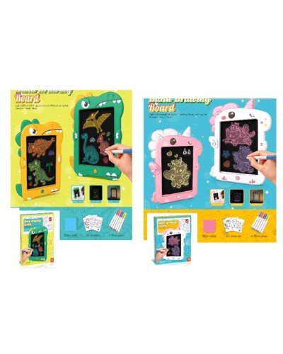 Дощечка для малювання «Казкова тварина» 22х29 см зі світлом, 30 картками та 6 фломастерами, на батарейці, в асортименті, у коробці 25х30,5х3 см