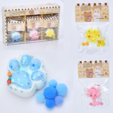 Таба «Лапка» антистрес 5 см з мішурою, в асортименті, у пакеті 9х9х3 см, 12 шт у дисплеї 30х18х7,5 см