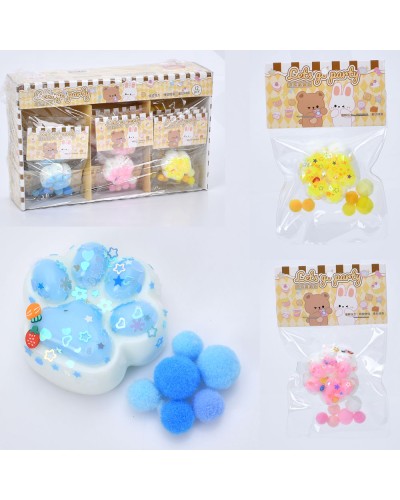 Таба «Лапка» антистрес 5 см з мішурою, в асортименті, у пакеті 9х9х3 см, 12 шт у дисплеї 30х18х7,5 см