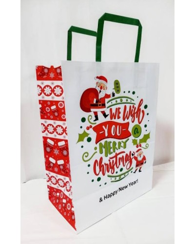 Пакет паперовий з ручками Крафт, білий, 25х15х34,5 см