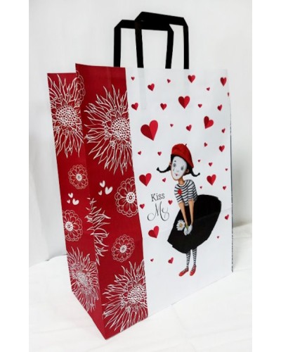 Пакет паперовий 32х15х42 см з ручками бурий, в асортименті, ТМ Мандарин