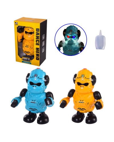 Робот 13х9х21 см зі звуком, світлом та парою, танцює, на батарейці, в асортименті, у коробці 13.5х9.5х22 см