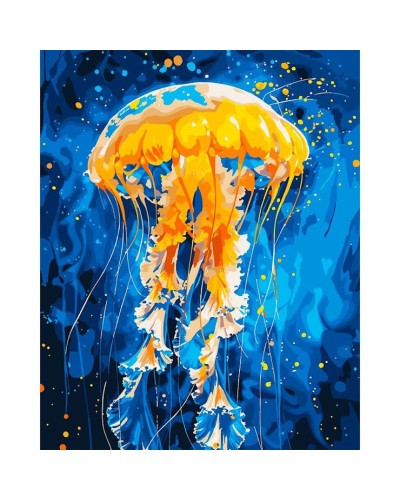 Картина за номерами «Танець медузи» 40х50 см з LED-підсвіткою, ТМ SANTI