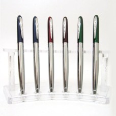 Ручка «Baixin» кулькова автоматична синя в металевому кольоровому корпусі, в асортименті, TM Baixin