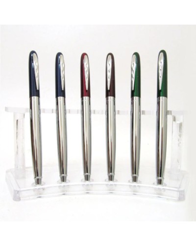 Ручка «Baixin» кулькова автоматична синя в металевому кольоровому корпусі, в асортименті, TM Baixin