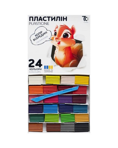 Пластилін дитячий на 24 кольори по 8 г, Творчість