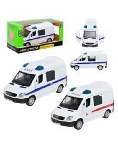 Машина «Mercedes-Benz Sprinter» 11,5 см 1:53 металева з дверима що відкриваються та гумовими колесами, у коробці 14,5х6,5х7 см, АВТОПРОМ
