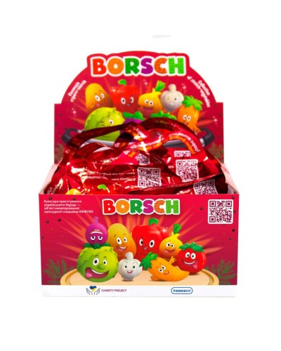 Колекційна стретч-іграшка у вигляді овочу «BORSCH», колекція з 8 фігурок, змінює колір у теплій воді, в асортименті, у пакеті 22х22х7 см